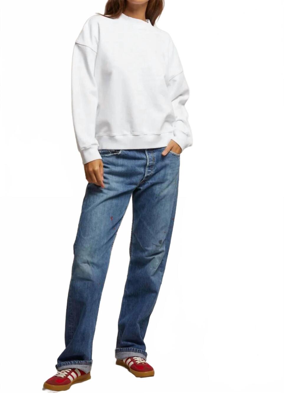 NEW PERFECTWHITETEE women's blake sweatshirt in white